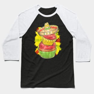 Cinco De Mayo Cake With Mexican Hat Baseball T-Shirt